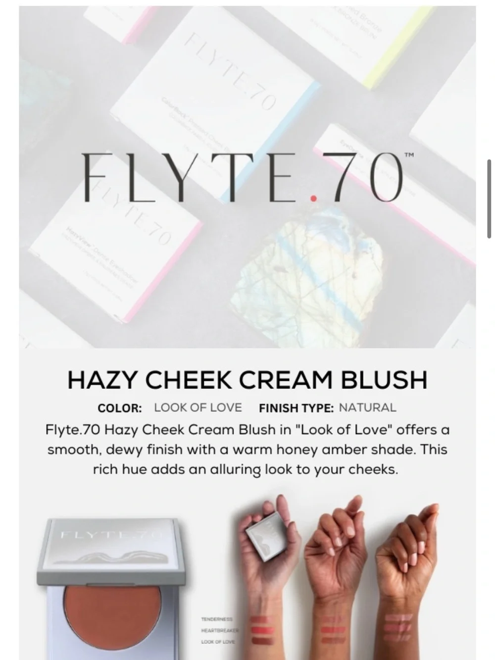 Flyte.70 Hazycheek cream blush. NWT